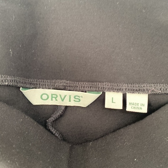 ORVIS Womens Cozy Stretch Leggings Black Color Soft Wide Waistband Size L - Picture 10 of 12